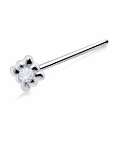 Intricate Design Silver Straight Nose Stud NSKA-698